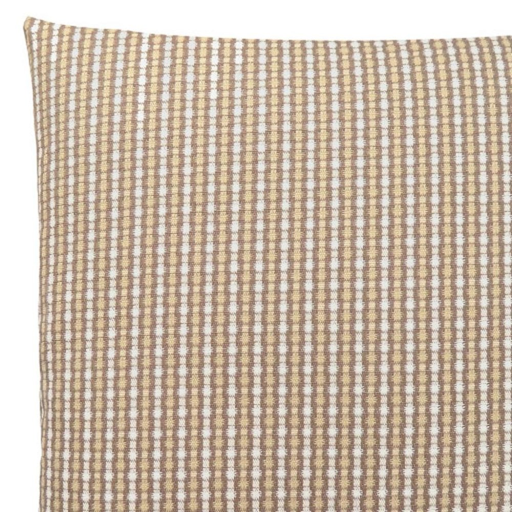 18" X 18" Taupe Polyester Striped Zippered Pillow