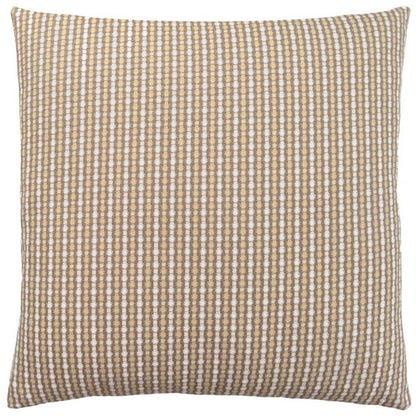 18" X 18" Taupe Polyester Striped Zippered Pillow