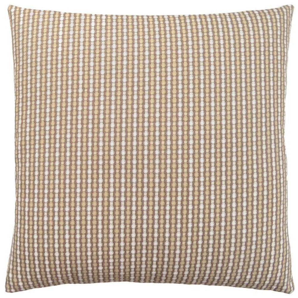 18" X 18" Gray and Gold Polyester Striped Zippered Pillow