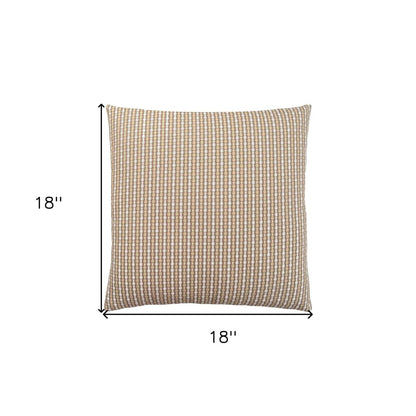18" X 18" Gray and Gold Polyester Striped Zippered Pillow