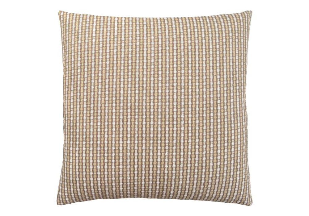 18" X 18" Gray and Gold Polyester Striped Zippered Pillow