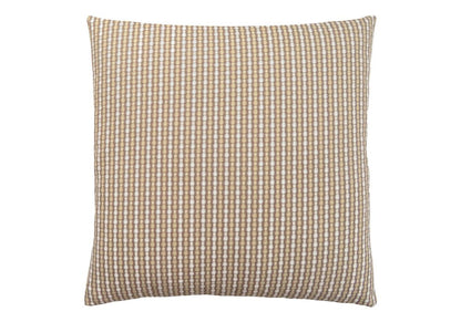 18" X 18" Taupe Polyester Striped Zippered Pillow