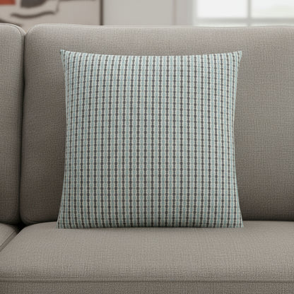 18" X 18" Taupe Polyester Striped Zippered Pillow