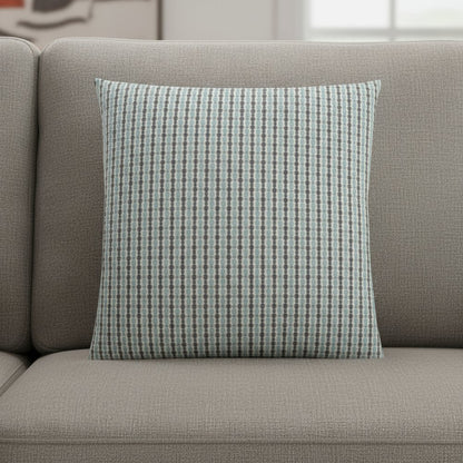 18" X 18" Taupe Polyester Striped Zippered Pillow