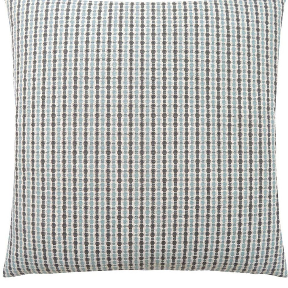 18" X 18" Taupe Polyester Striped Zippered Pillow