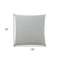 18" X 18" Taupe Polyester Striped Zippered Pillow