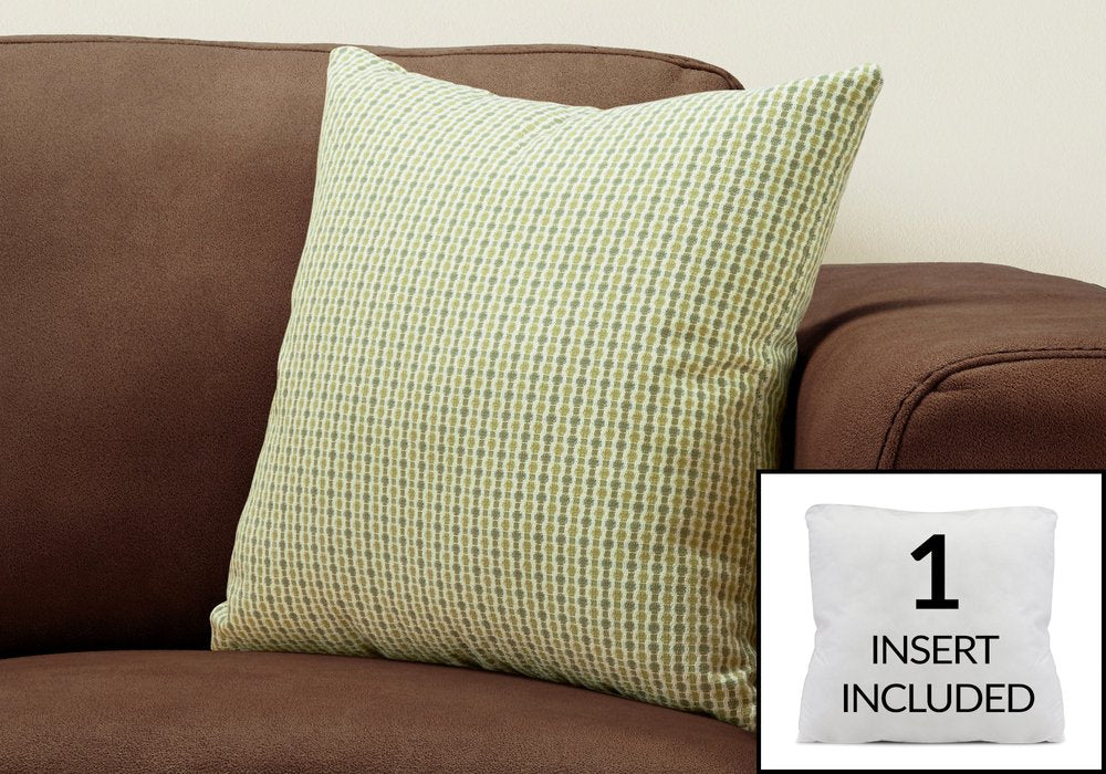 18" X 18" Taupe Polyester Striped Zippered Pillow