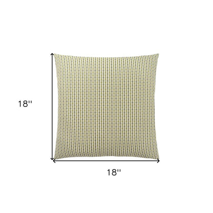 18" X 18" Taupe Polyester Striped Zippered Pillow