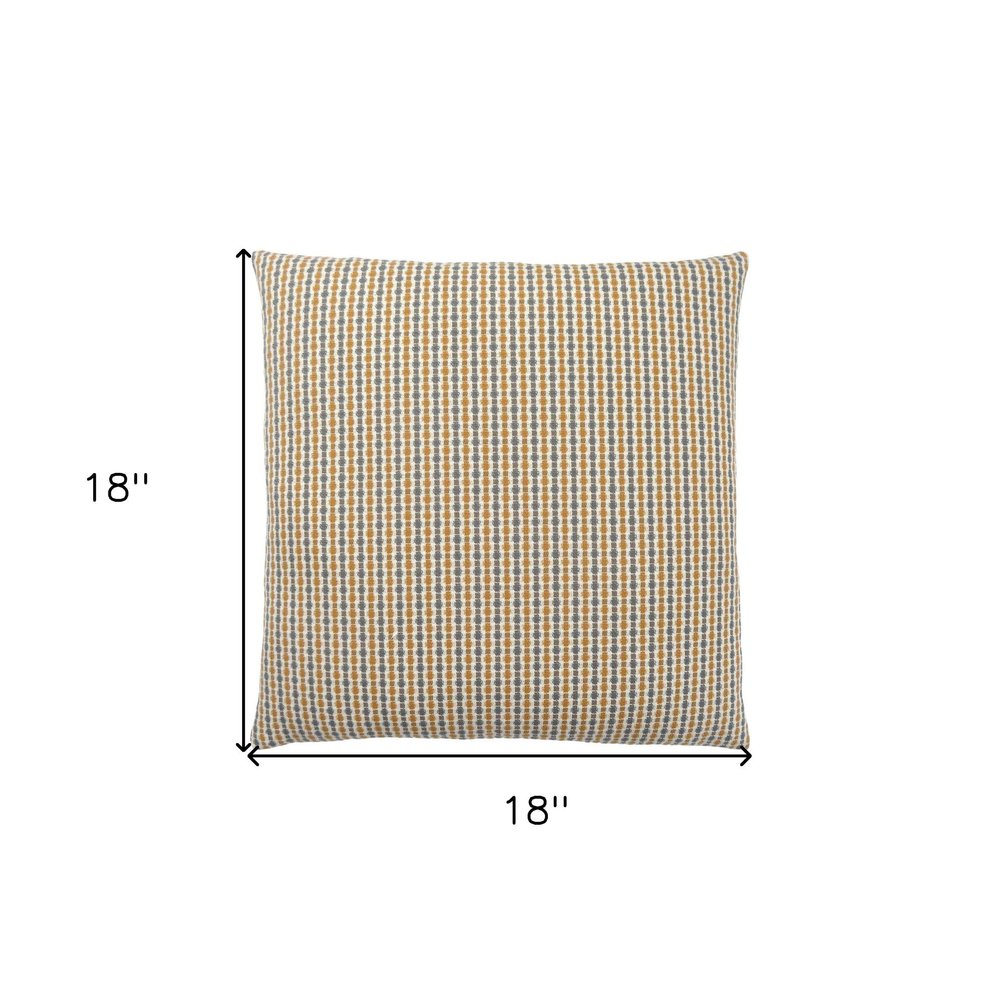 18" X 18" Taupe Polyester Striped Zippered Pillow