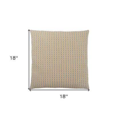 18" X 18" Taupe Polyester Striped Zippered Pillow