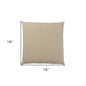 18" X 18" Gray and Gold Polyester Striped Zippered Pillow