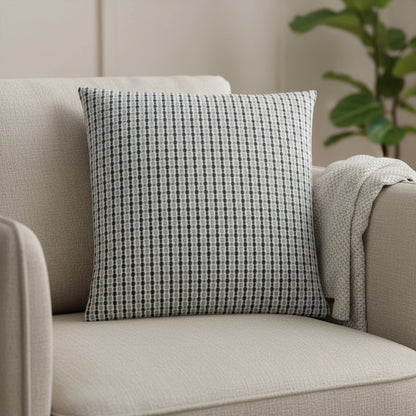 18" X 18" Taupe Polyester Striped Zippered Pillow