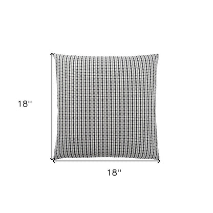 18" X 18" Taupe Polyester Striped Zippered Pillow