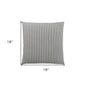 18" X 18" Taupe Polyester Striped Zippered Pillow