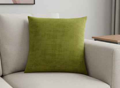 18" X 18" Lime Green Brushed Velvet Polyester Zippered Pillow