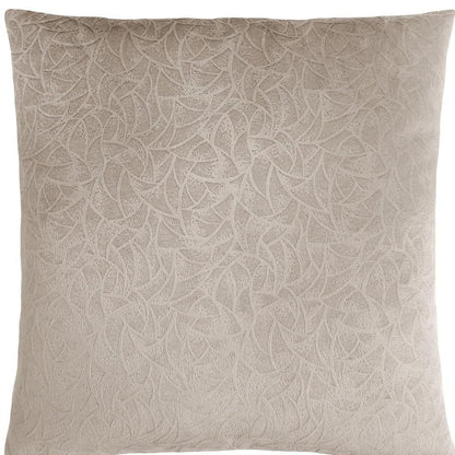 18" X 18" Taupe Velvet Polyester Abstract Zippered Pillow