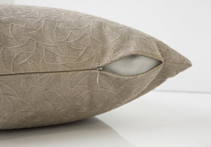 18" X 18" Light Gray Velvet Polyester Abstract Zippered Pillow