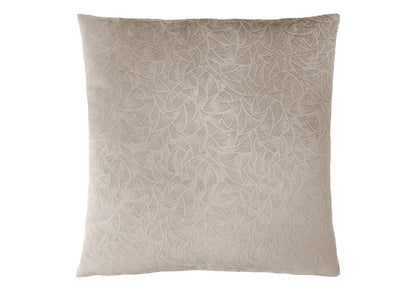 18" X 18" Taupe Velvet Polyester Abstract Zippered Pillow
