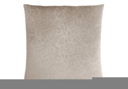 18" X 18" Light Gray Velvet Polyester Abstract Zippered Pillow