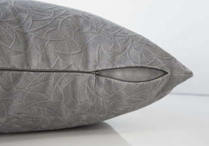 18" X 18" Taupe Velvet Polyester Abstract Zippered Pillow