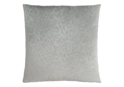 18" X 18" Light Gray Velvet Polyester Abstract Zippered Pillow