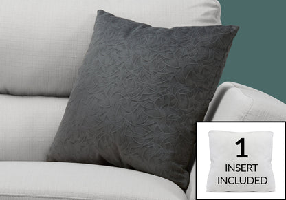 18" X 18" Taupe Velvet Polyester Abstract Zippered Pillow