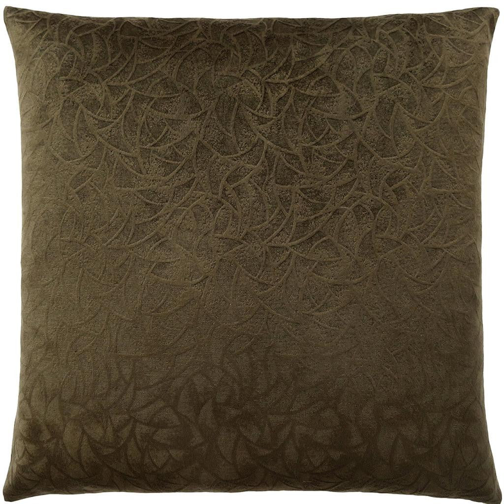 18" X 18" Taupe Velvet Polyester Abstract Zippered Pillow