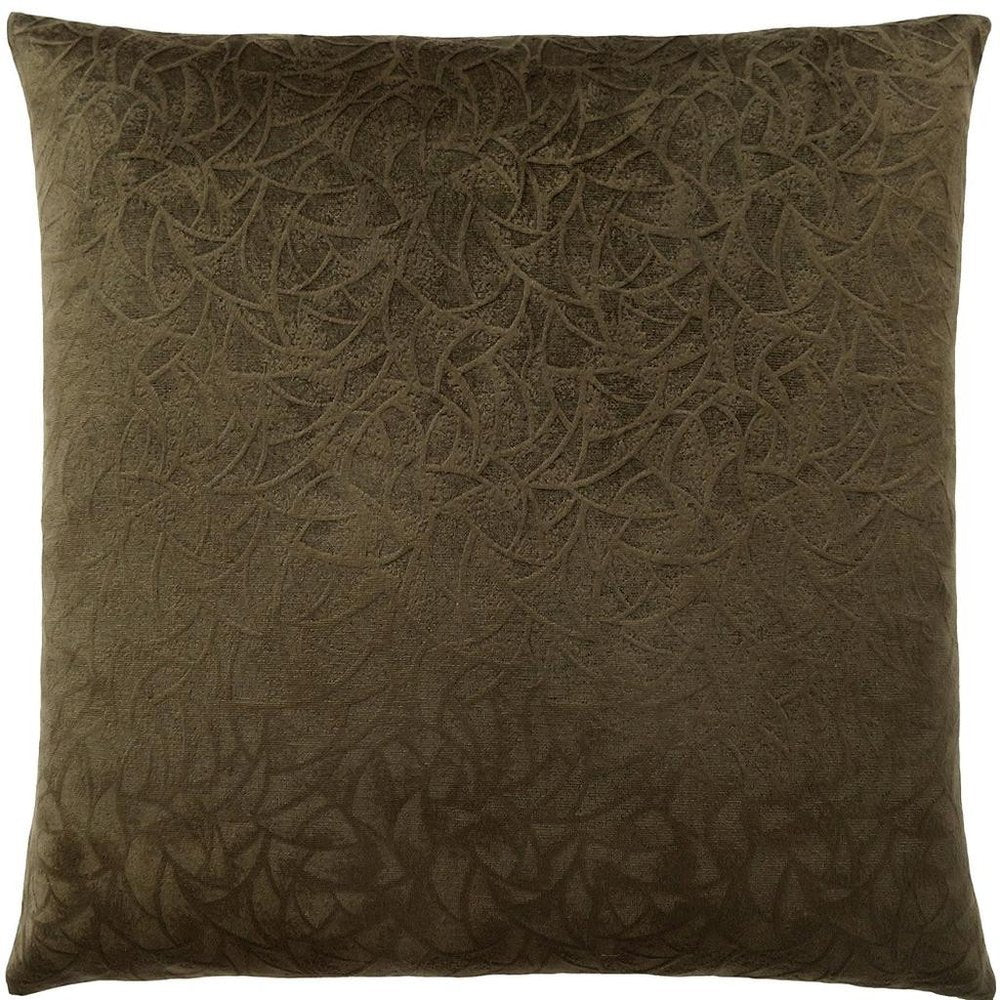 18" X 18" Taupe Velvet Polyester Abstract Zippered Pillow
