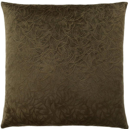18" X 18" Taupe Velvet Polyester Abstract Zippered Pillow