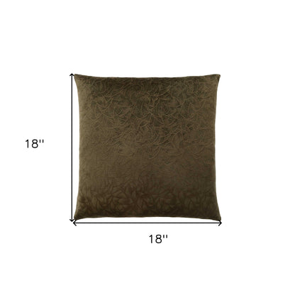 18" X 18" Brown Velvet Polyester Geometric Zippered Pillow