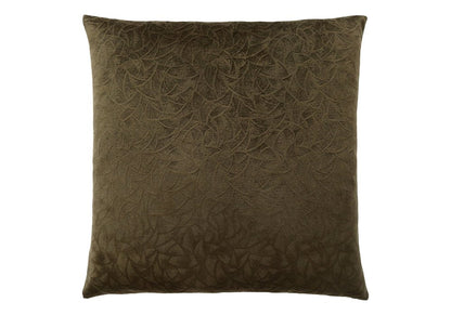 18" X 18" Taupe Velvet Polyester Abstract Zippered Pillow