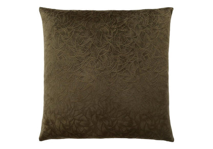 18" X 18" Taupe Velvet Polyester Abstract Zippered Pillow