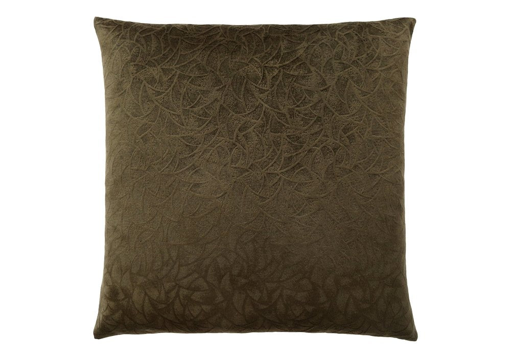 18" X 18" Taupe Velvet Polyester Abstract Zippered Pillow