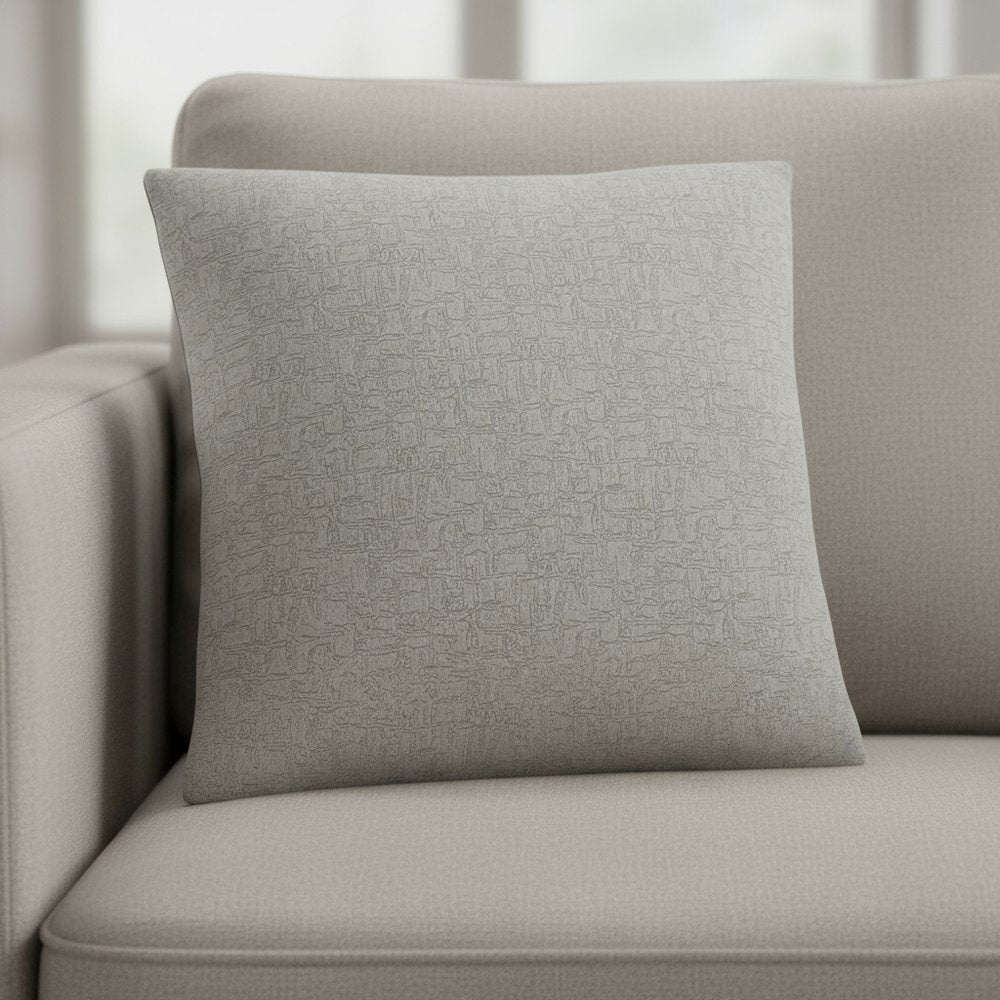 18" X 18" Gray Velvet Polyester Mosaic Zippered Pillow