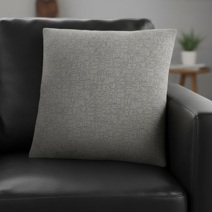 18" X 18" Gray Velvet Polyester Mosaic Zippered Pillow