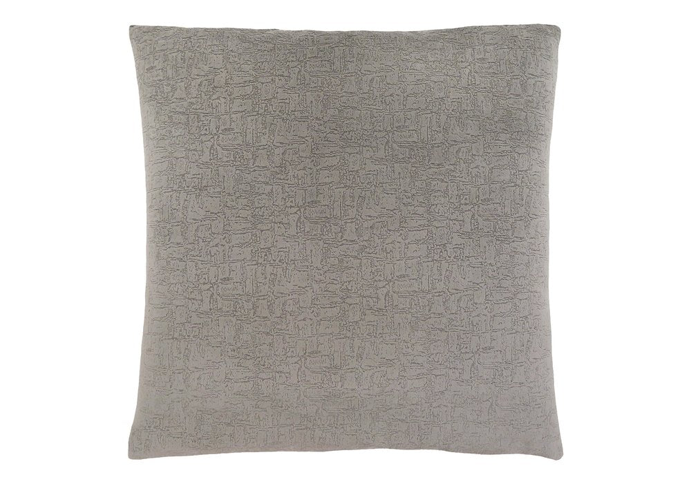 18" X 18" Gray Velvet Polyester Mosaic Zippered Pillow