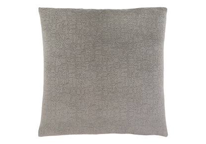 18" X 18" Gray Velvet Polyester Mosaic Zippered Pillow