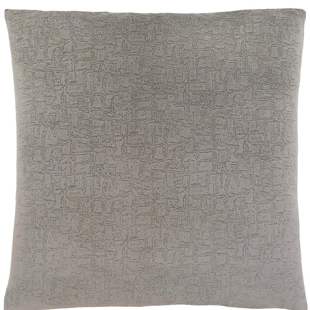18" X 18" Gray Velvet Polyester Mosaic Zippered Pillow
