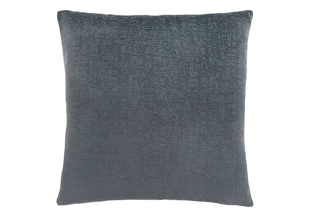 18" X 18" Gray Velvet Polyester Mosaic Zippered Pillow