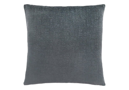 18" X 18" Gray Velvet Polyester Mosaic Zippered Pillow