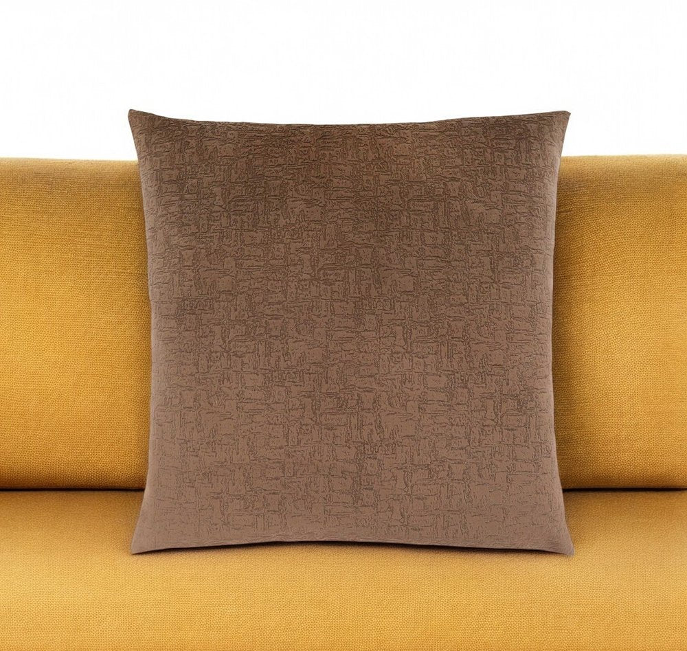 18" X 18" Gray Velvet Polyester Mosaic Zippered Pillow