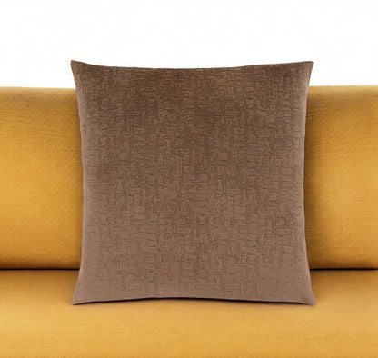 18" X 18" Gray Velvet Polyester Mosaic Zippered Pillow