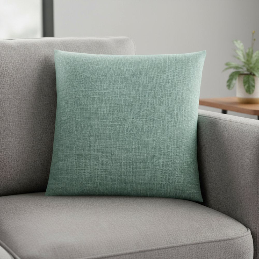 18" X 18" Light Green Polyester Interlocking Zippered Pillow