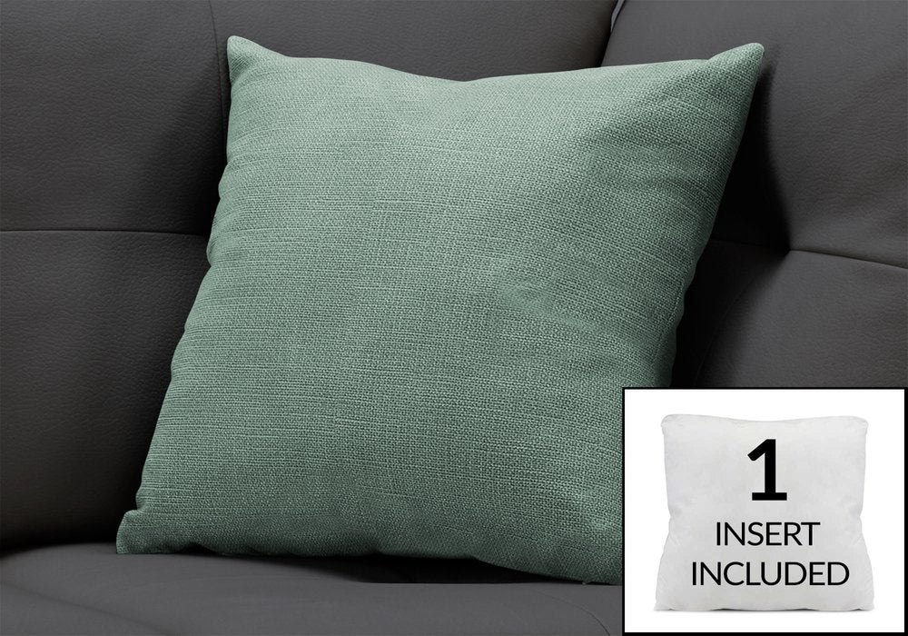 18" X 18" Light Green Polyester Interlocking Zippered Pillow