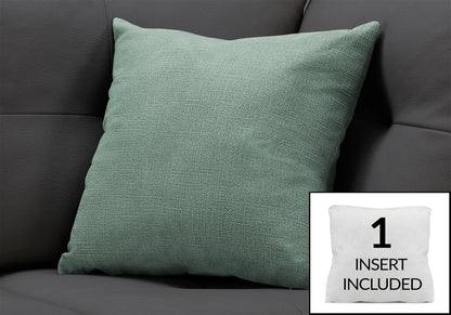 18" X 18" Light Green Polyester Interlocking Zippered Pillow