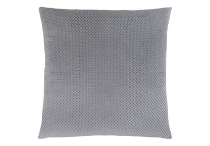 18" X 18" Silver Velvet Polyester Diamond Zippered Pillow