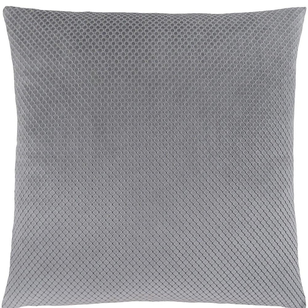 18" X 18" Silver Velvet Polyester Diamond Zippered Pillow