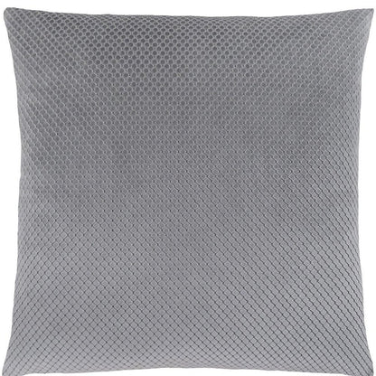 18" X 18" Silver Velvet Polyester Diamond Zippered Pillow