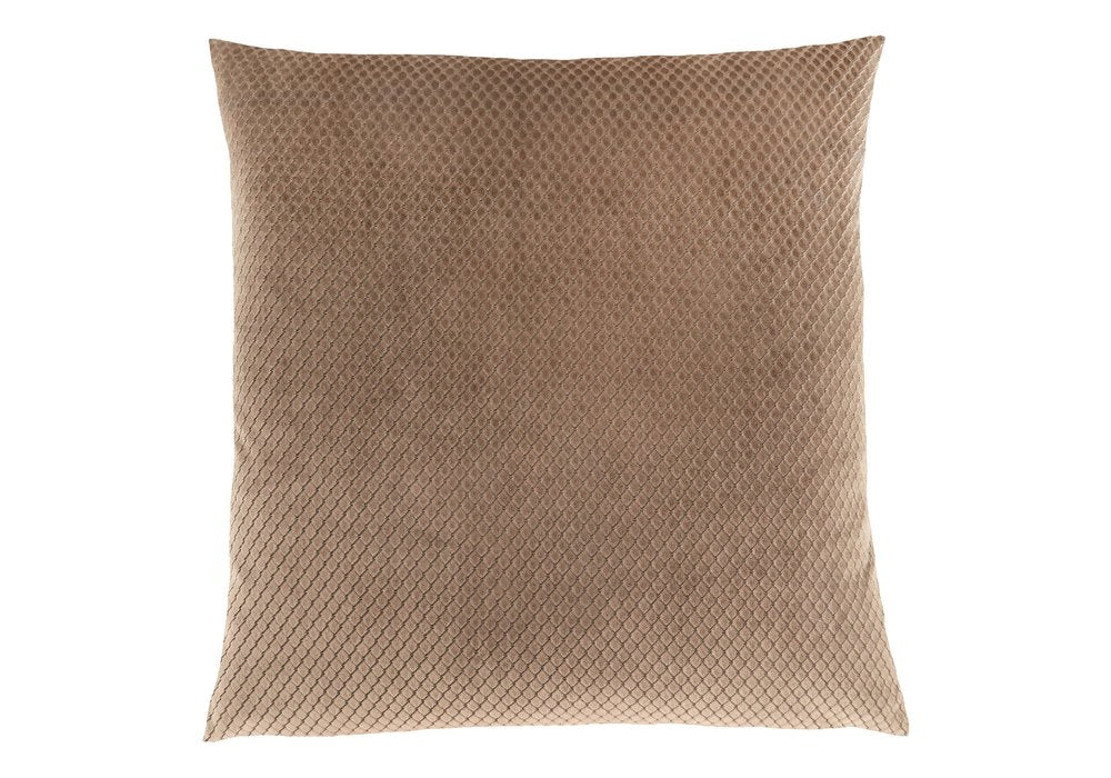 18" X 18" Silver Velvet Polyester Diamond Zippered Pillow