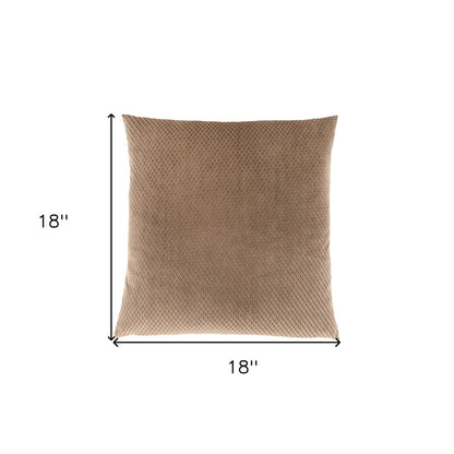 18" X 18" Silver Velvet Polyester Diamond Zippered Pillow